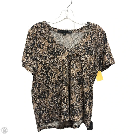 Top Short Sleeve Basic By Veronica Beard In Animal Print, Size: M