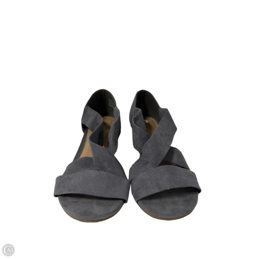 Sandals Heels Wedge By Dexflex In Grey, Size: 9