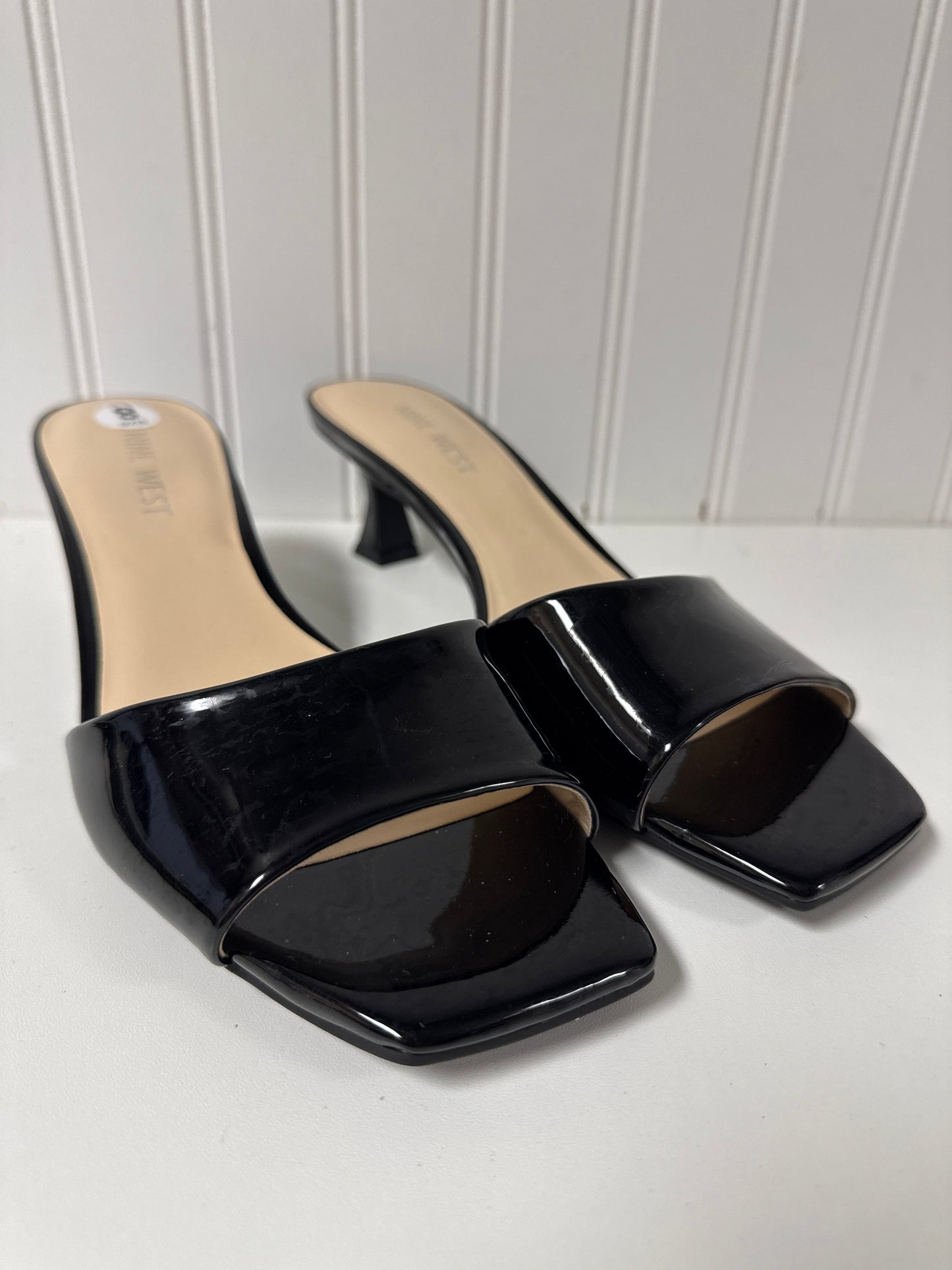 Sandals Heels Kitten By Nine West In Black, Size: 8