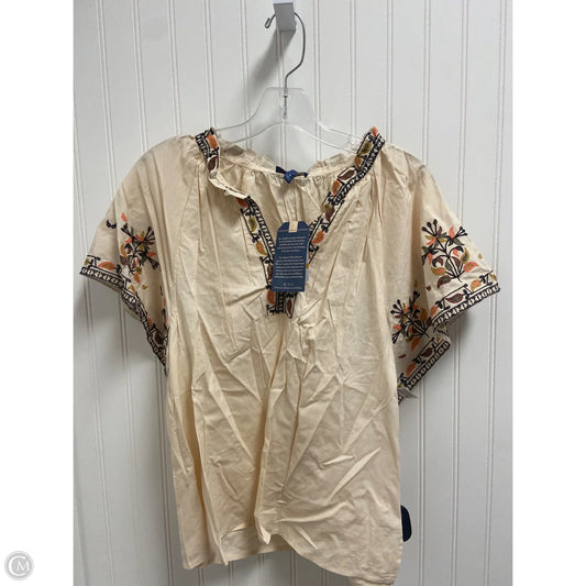 Top Short Sleeve By Democracy In Beige, Size: S