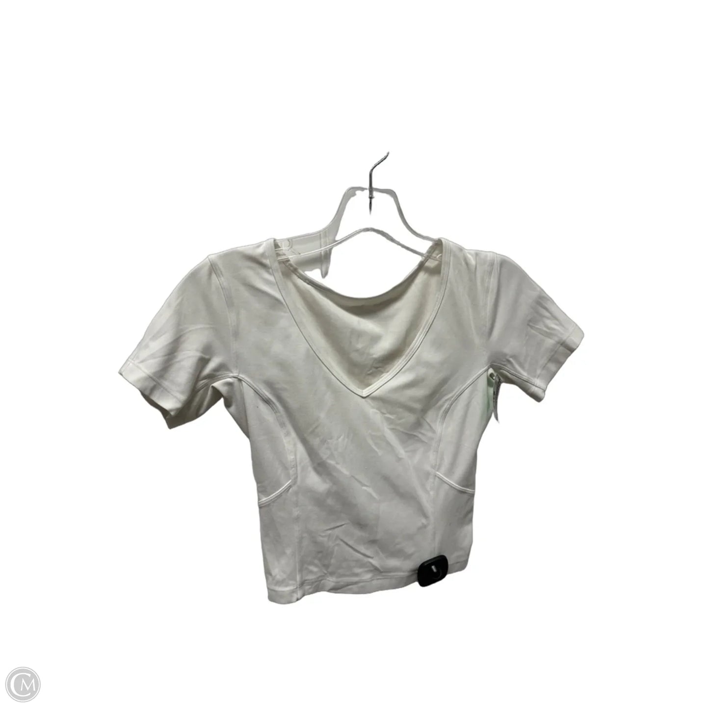 Athletic Top Short Sleeve By Lululemon In White, Size: Xs