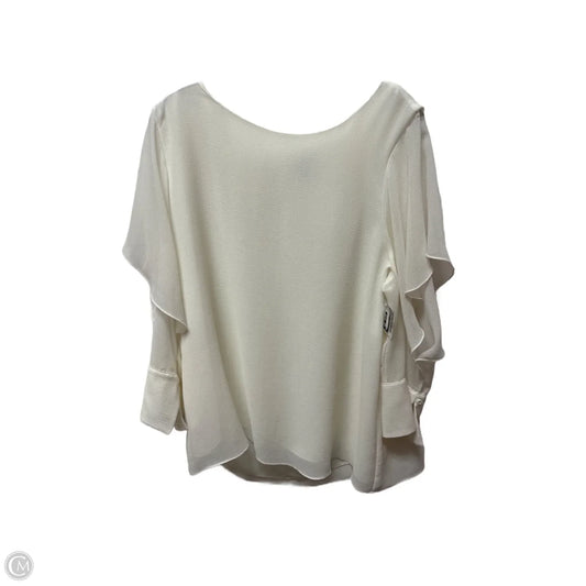 Top Long Sleeve Designer By Halston In White, Size: Xl