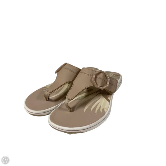 Sandals Flip Flops By Clarks In Brown, Size: 7
