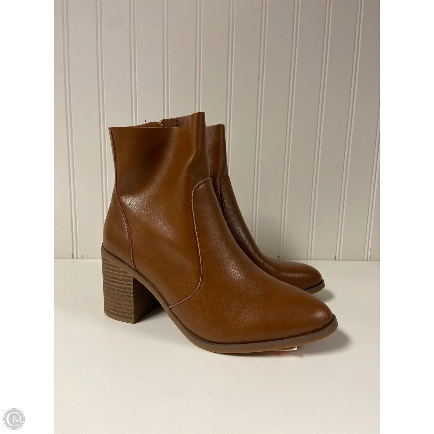Boots Ankle Heels By Universal Thread In Bronze, Size: 8