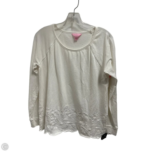 Top Long Sleeve Designer By Lilly Pulitzer In White, Size: S