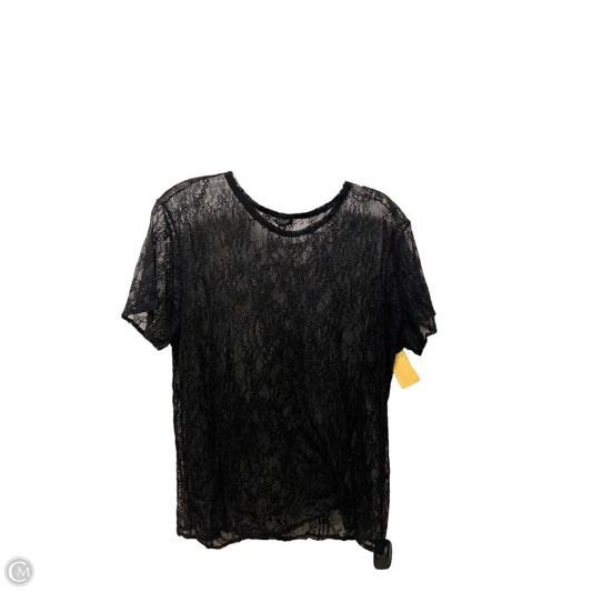 Top Short Sleeve By Guess In Black, Size: Xl