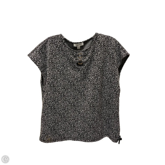 Top Short Sleeve By Nine West In Black & White, Size: L