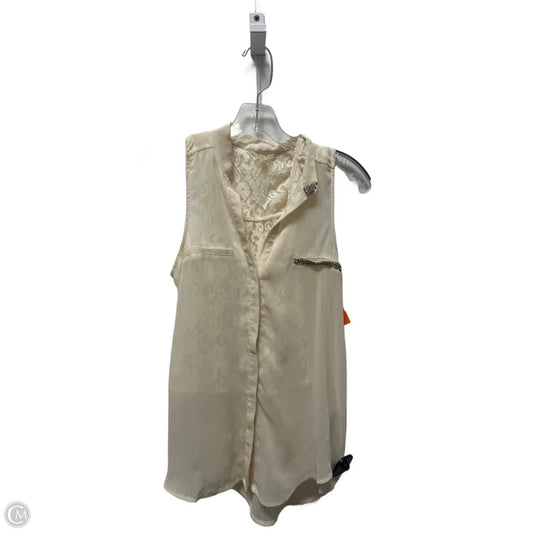 Top Sleeveless By Guess In Cream, Size: Xs