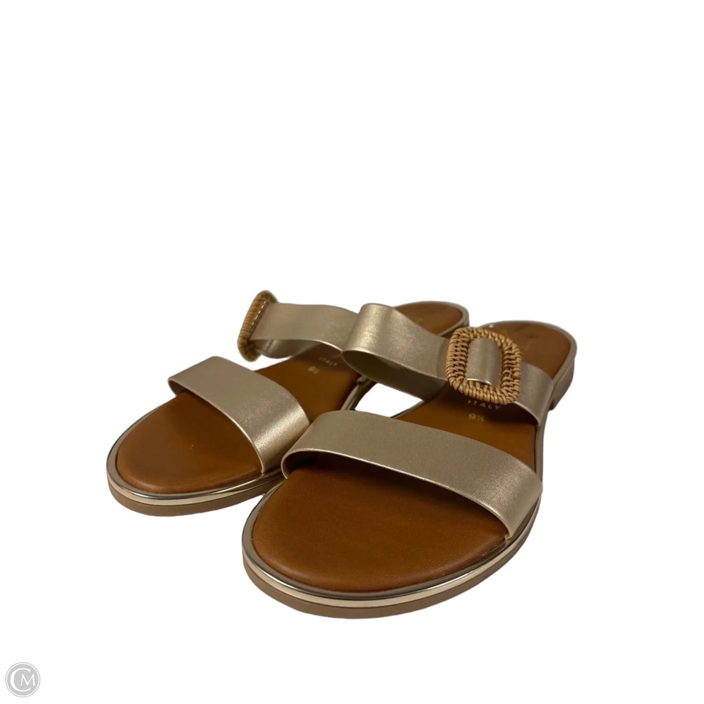 Sandals Flats By Italian Shoemakers In Brown, Size: 9.5