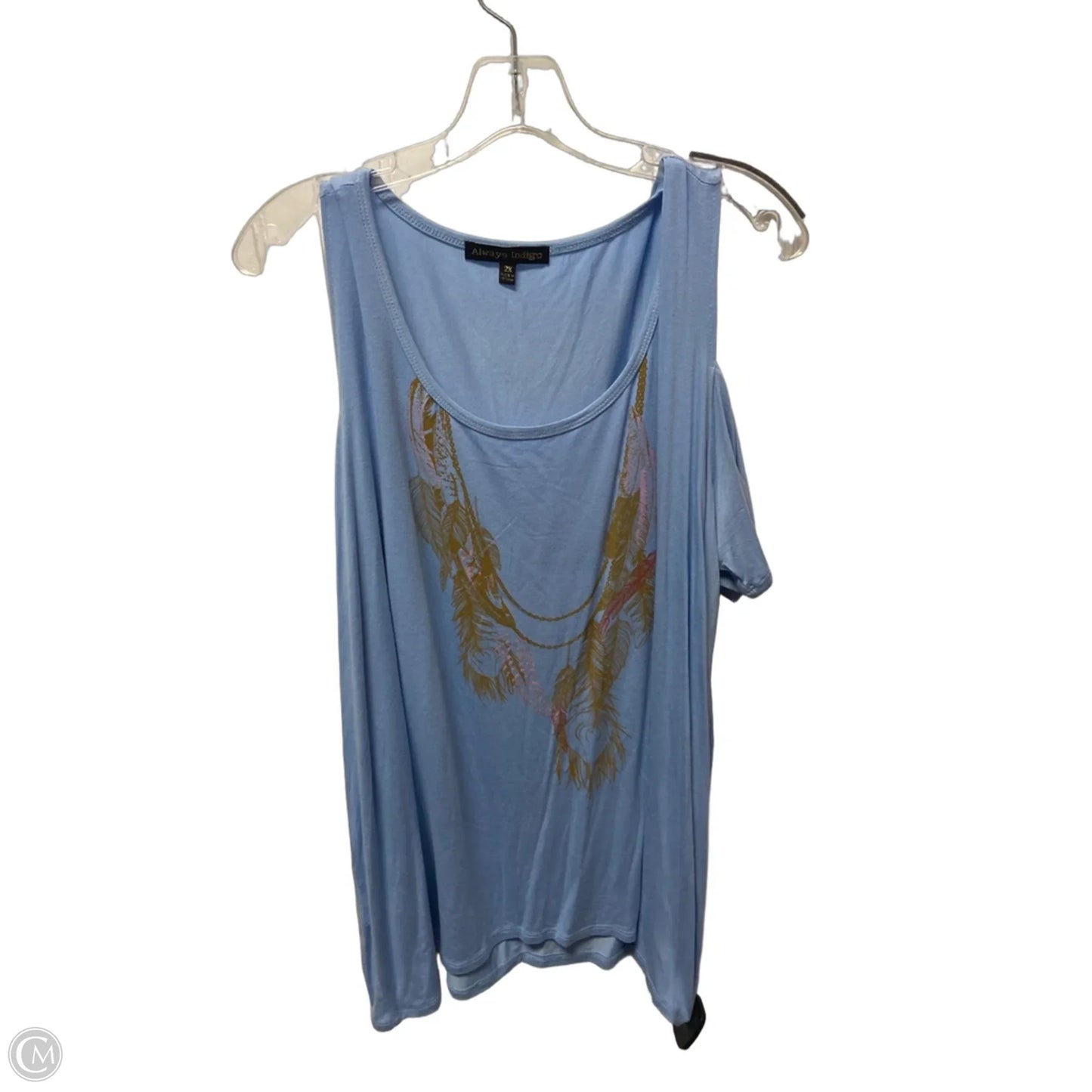 Top Short Sleeve By Always Indigo In Blue, Size: 2x