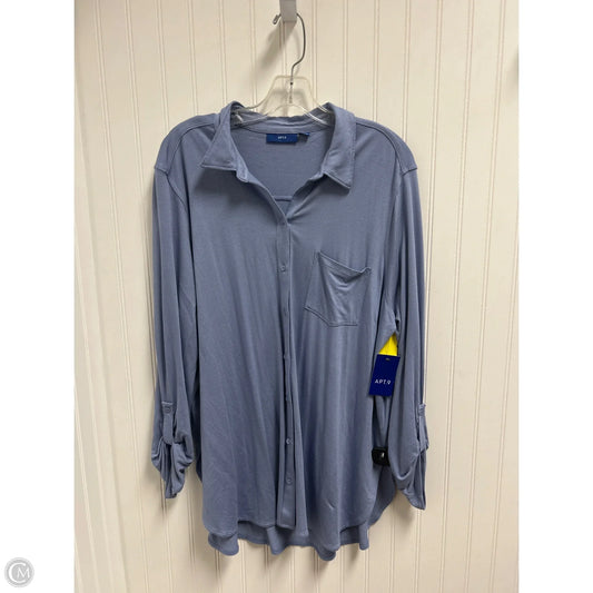 Top Long Sleeve By Apt 9 In Blue, Size: Xl