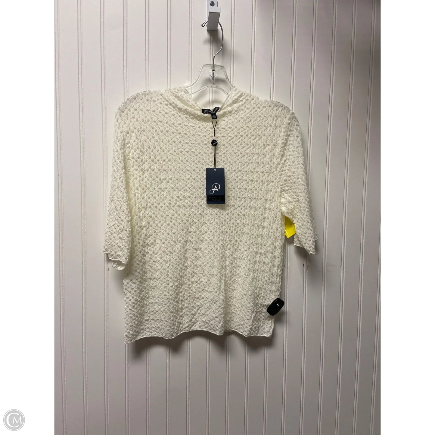 Top 3/4 Sleeve By Adrianna Papell In White, Size: Xl