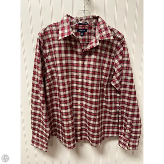 Top Long Sleeve By Lands End In Red, Size: 14