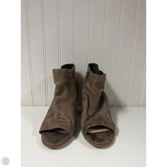 Sandals Heels Block By Fergalicious In Taupe, Size: 7