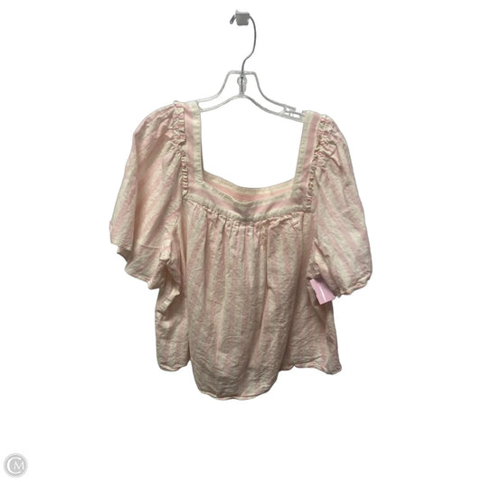 Top Short Sleeve By Draper James In Striped Pattern, Size: 1x