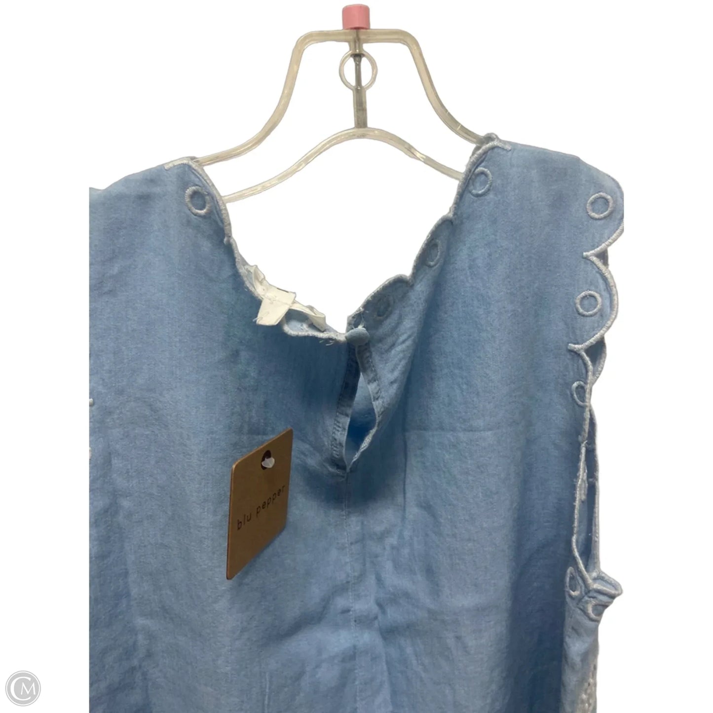 Top Sleeveless By Blu Pepper In Blue, Size: S