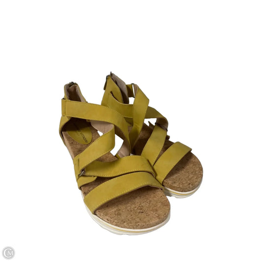 Sandals Heels Platform By Adrienne Vittadini In Yellow, Size: 8.5