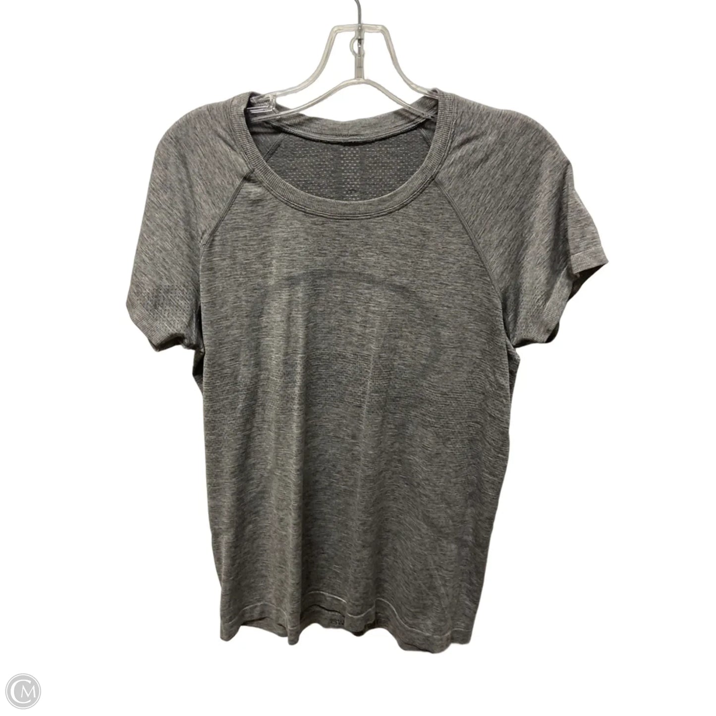 Athletic Top Short Sleeve By Lululemon In Grey, Size: L