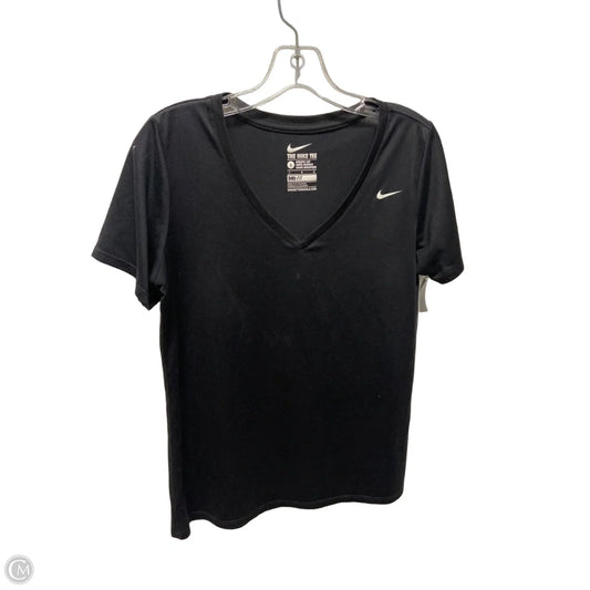 Athletic Top Short Sleeve By Nike In Black, Size: L