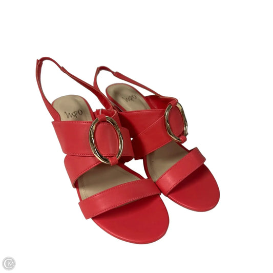 Sandals Heels Block By Impo In Orange, Size: 9