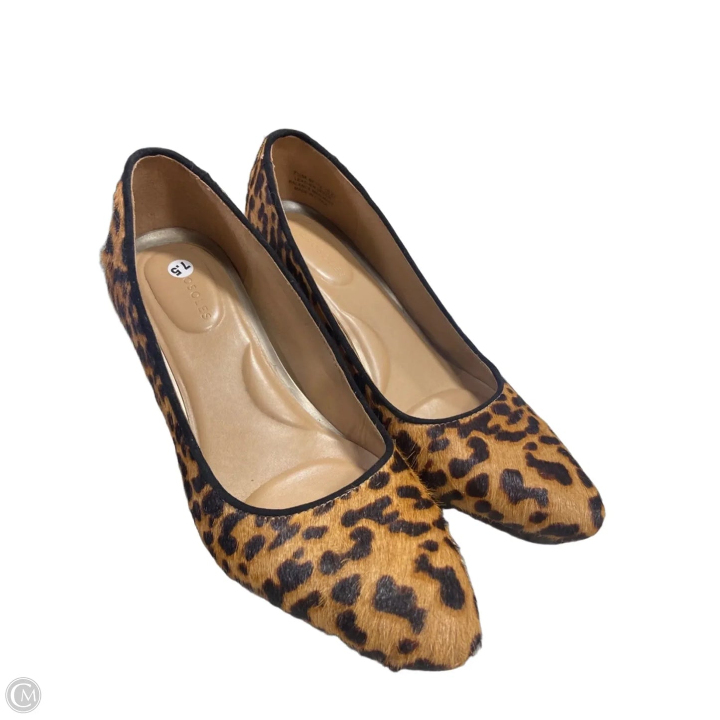 Sandals Heels Block By Aerosoles In Animal Print, Size: 7.5