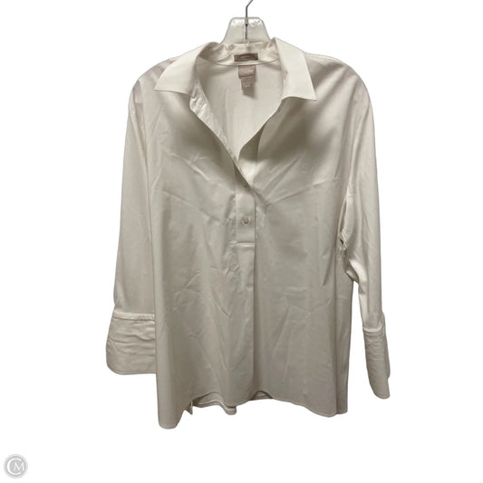 Top Long Sleeve By Chicos In White, Size: L