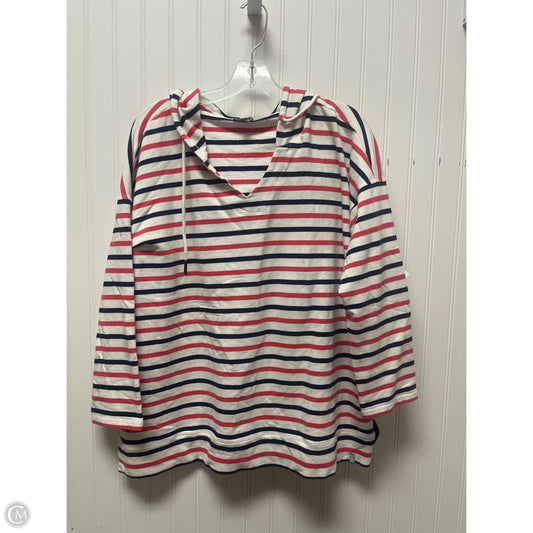Sweatshirt Hoodie By Talbots In Striped Pattern, Size: 2x