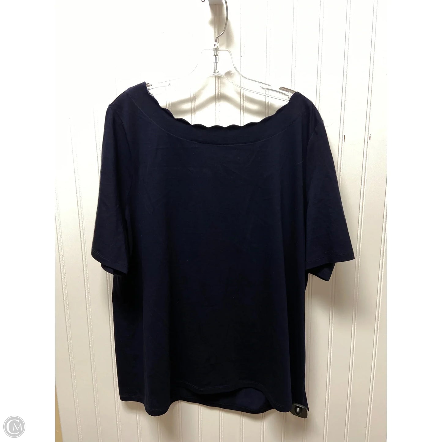 Top Short Sleeve By Talbots In Navy, Size: 2x
