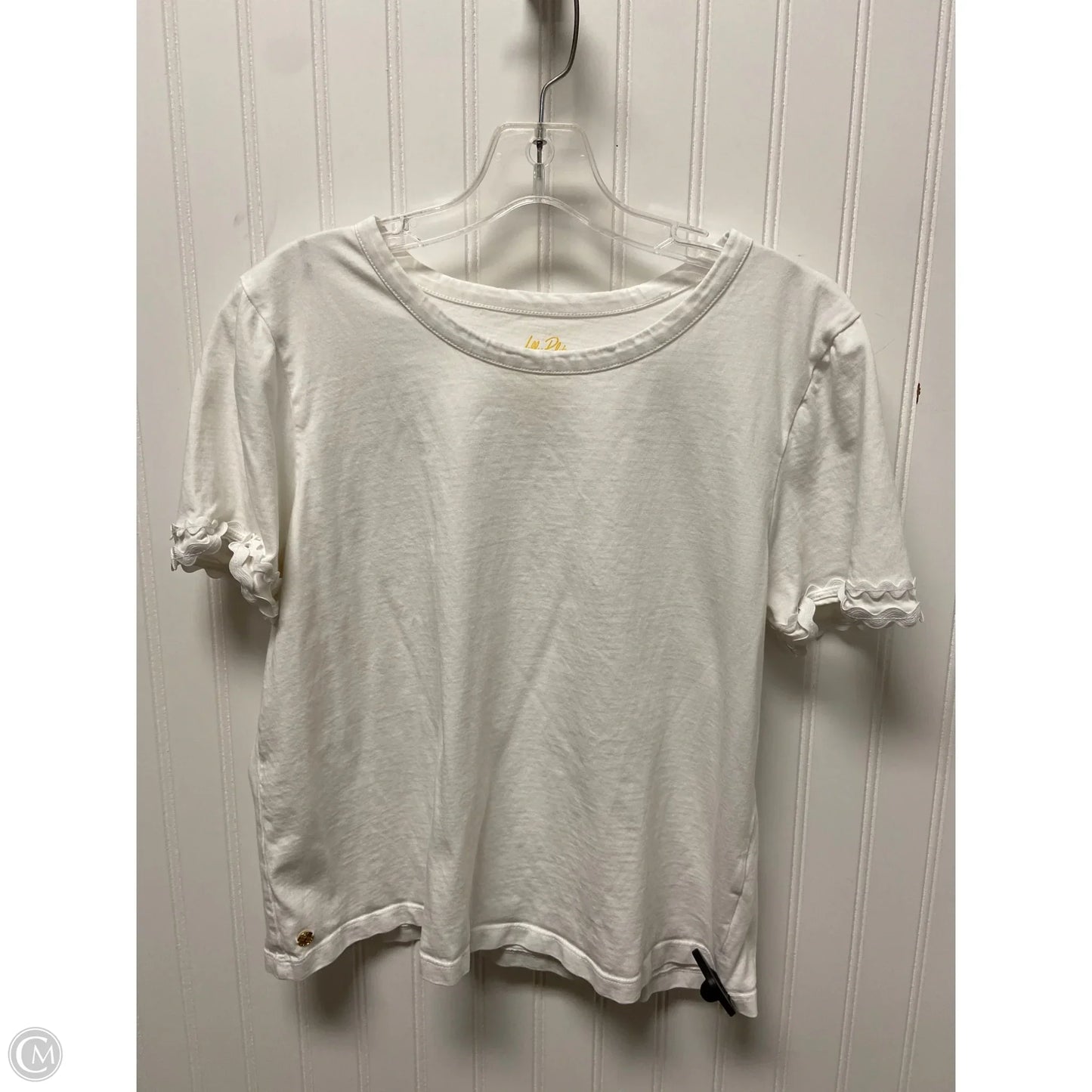 Top Short Sleeve Designer By Lilly Pulitzer In White, Size: M