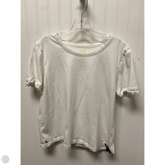 Top Short Sleeve Designer By Lilly Pulitzer In White, Size: M