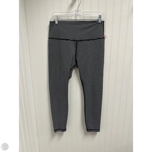 Athletic Leggings By Lululemon In Striped Pattern, Size: L