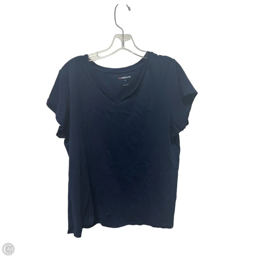 Top Short Sleeve By Liz Claiborne In Blue, Size: 1x