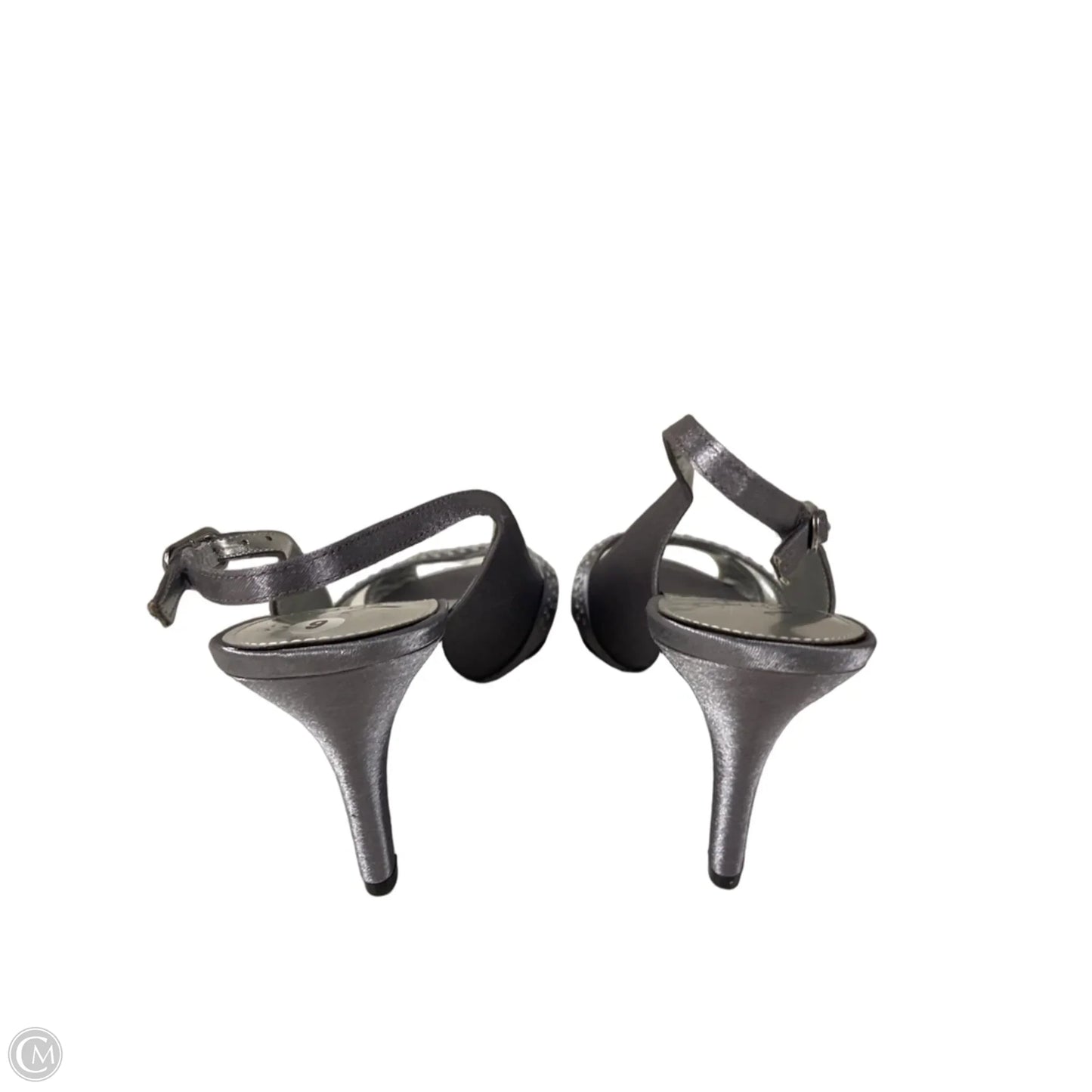 Sandals Heels Kitten By Nina In Silver, Size: 9