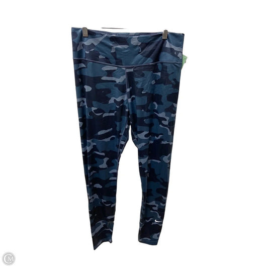 Athletic Leggings By Nike In Blue, Size: L