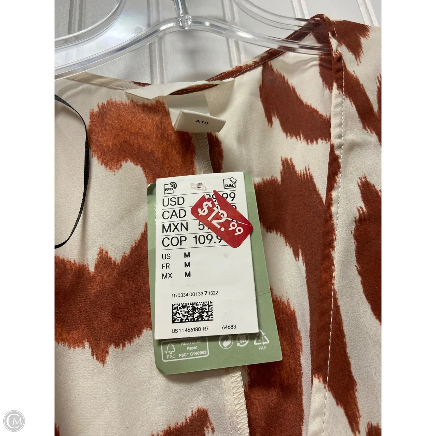 Shawl By H&m In Orange & Tan, Size: M