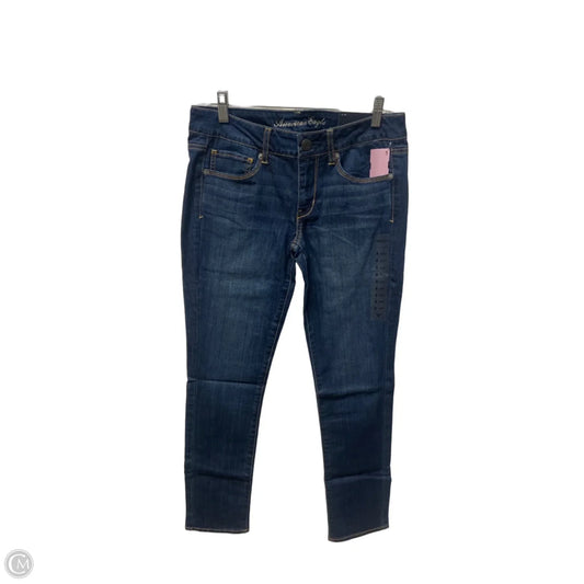 Jeans Skinny By American Eagle In Blue Denim, Size: 8