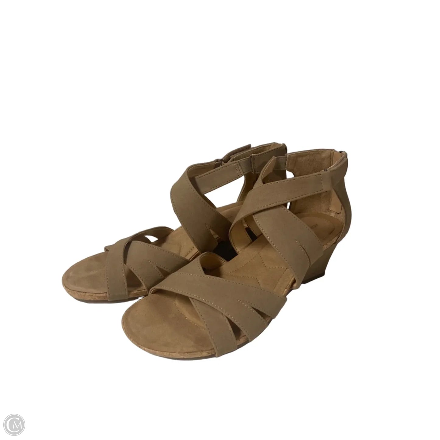 Sandals Heels Kitten By Adrienne Vittadini In Tan, Size: 9