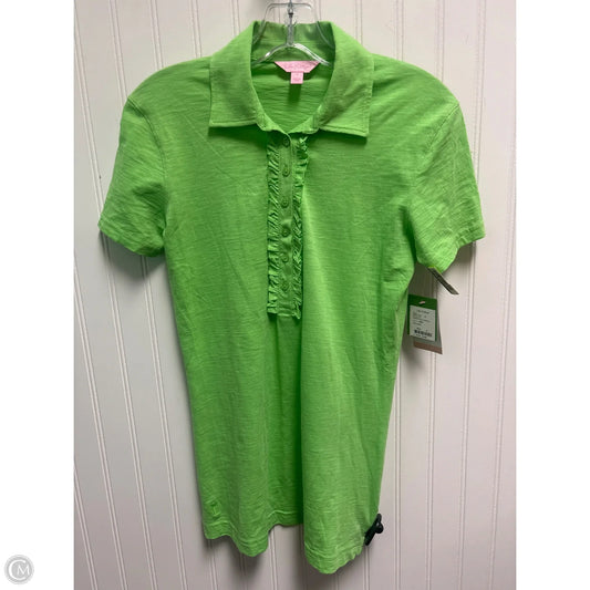 Top Short Sleeve Designer By Lilly Pulitzer In Green, Size: S
