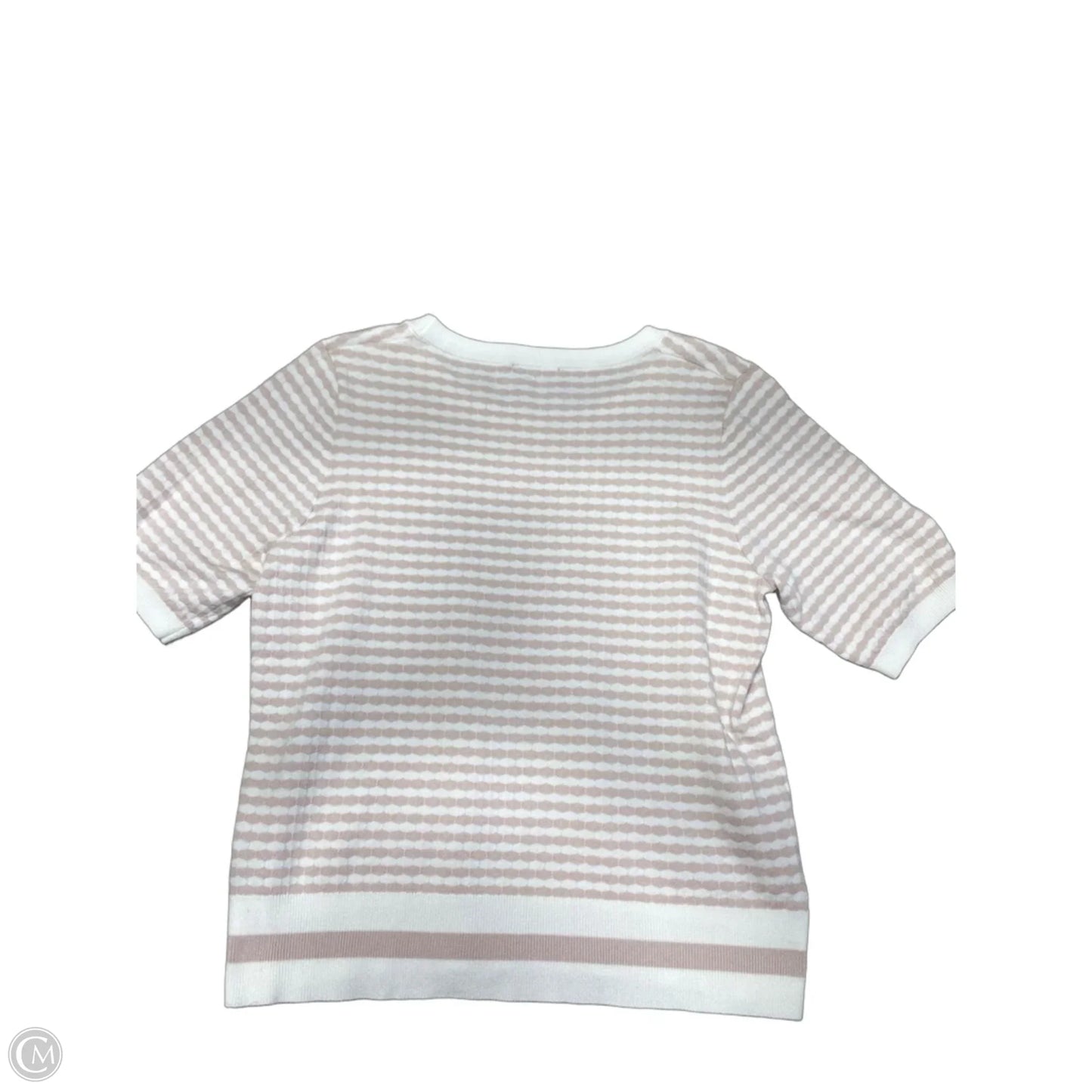 Sweater Short Sleeve By Adrianna Papell In Striped Pattern, Size: M