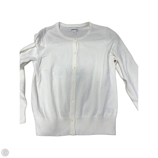 Cardigan By Lands End In White, Size: M