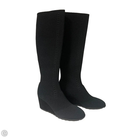 Boots Knee Heels By Eileen Fisher In Black, Size: 9