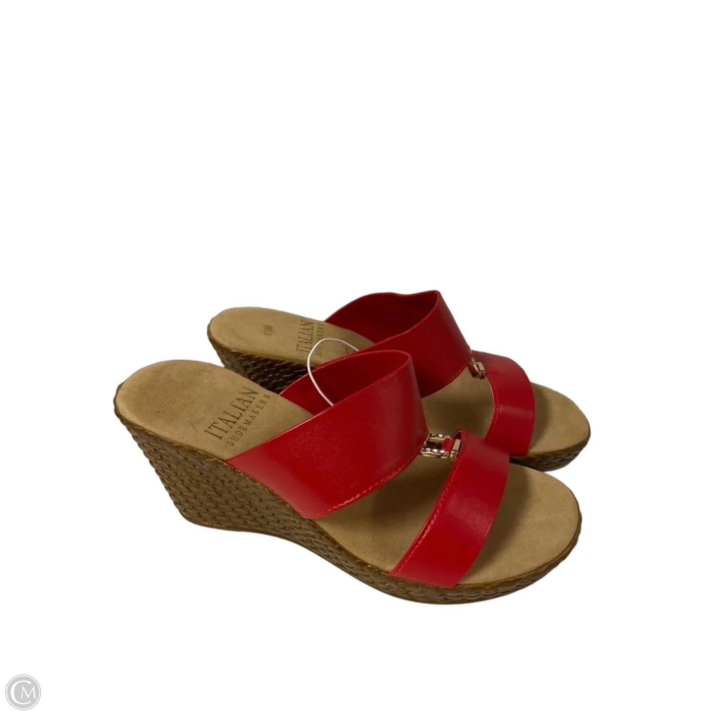 Shoes Heels Block By Italian Shoemakers In Red & Tan, Size: 6.5