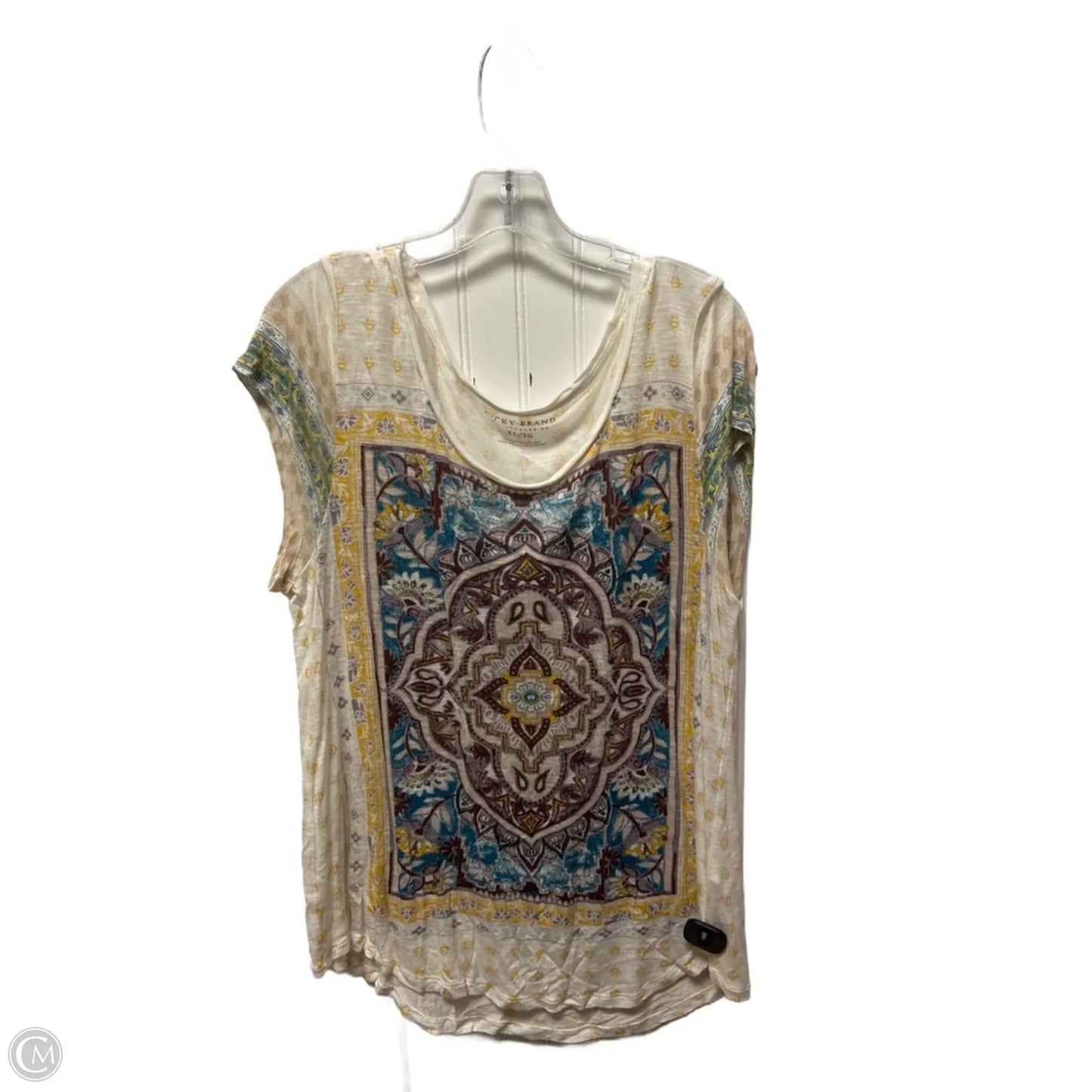 Top Short Sleeve By Lucky Brand In Black, Size: Xl