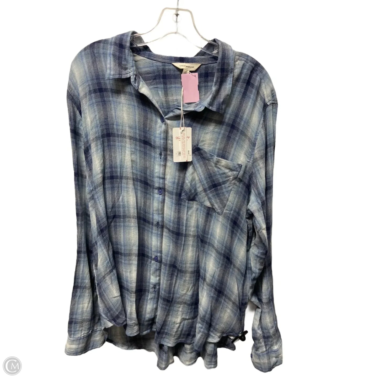Top Long Sleeve By Lucky Brand In Blue, Size: L