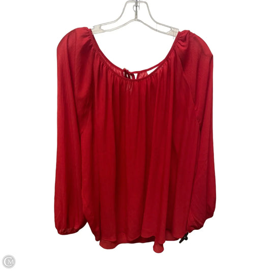 Top Long Sleeve By Prologue In Red, Size: 3x
