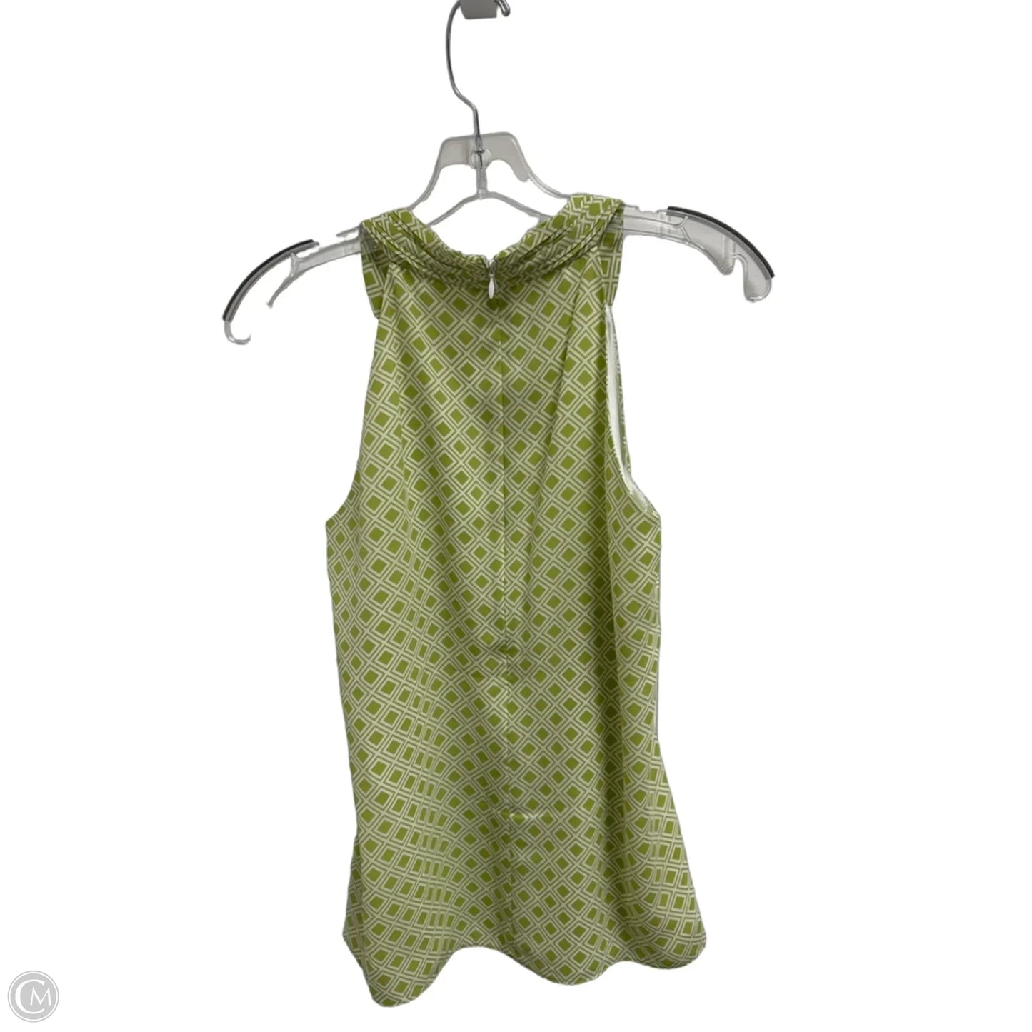 Top Sleeveless By Banana Republic In Green & White, Size: 6