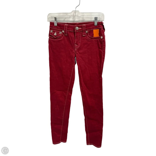 Jeans Skinny By True Religion In Red, Size: 2
