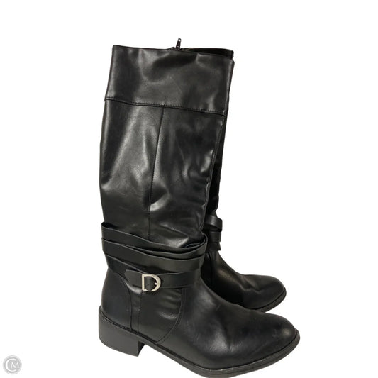 Boots Mid-calf Flats By St Johns Bay In Black, Size: 11
