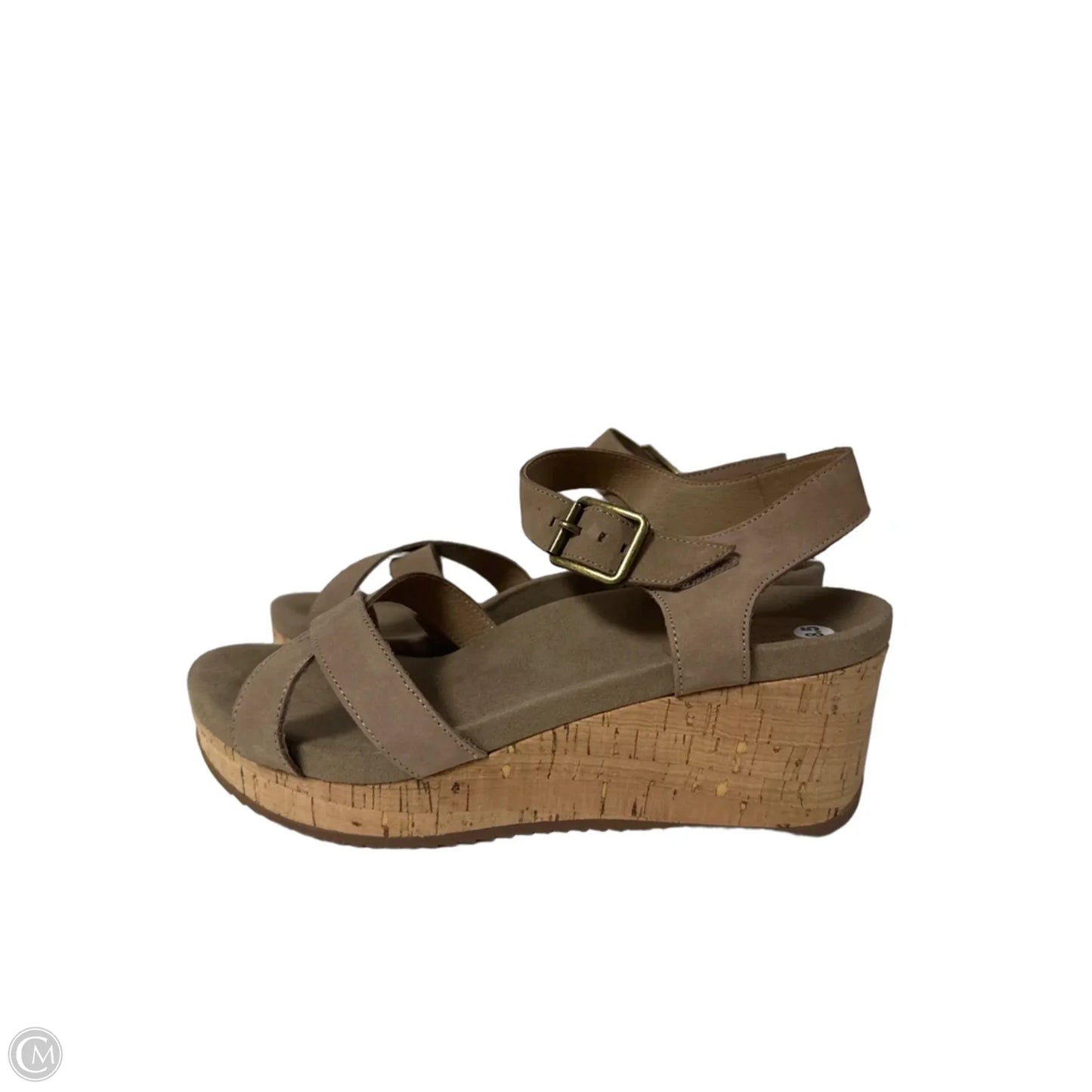 Sandals Heels Wedge By Abeo In Brown, Size: 8.5