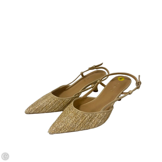 Sandals Heels Kitten By Nine West In Tan, Size: 7